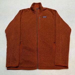 Patagonia Better Sweater Fleece Full Zip Jacket Rust Orange Mens Size M FLAWED